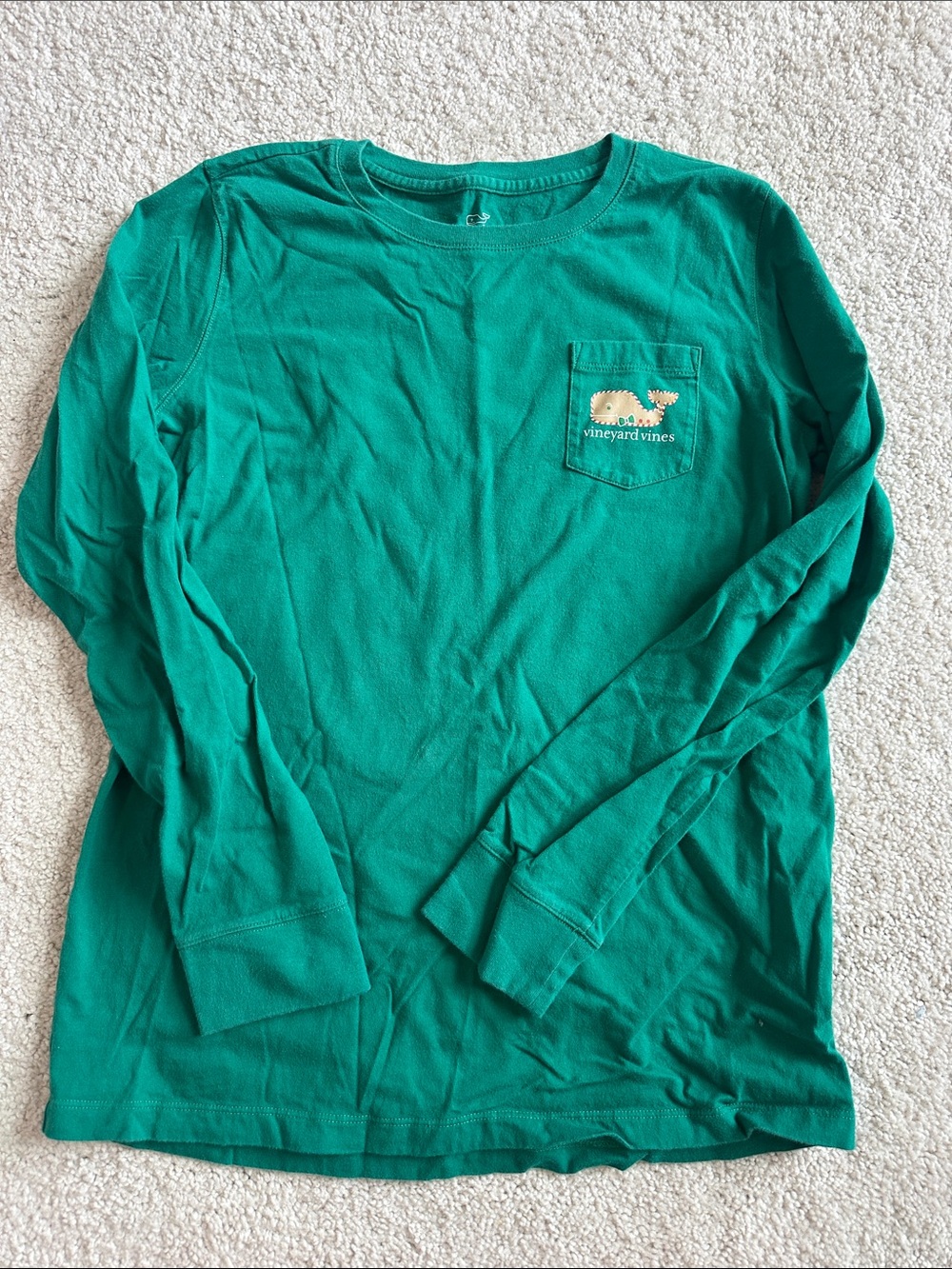 Vineyard Vines Green Long Sleeve Pocket Tee